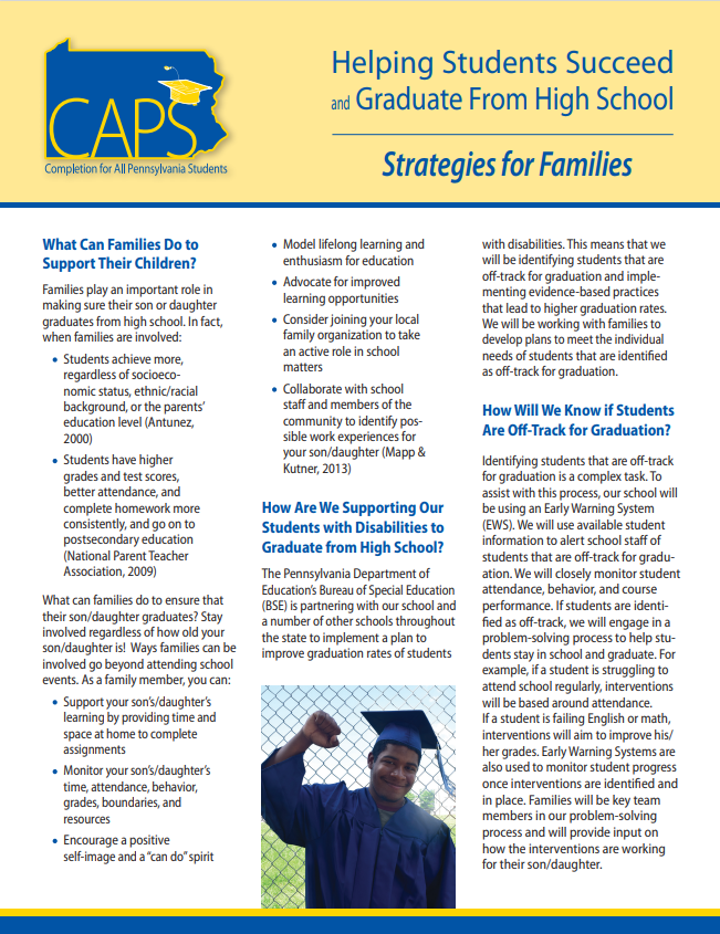 CAPS: Helping Students Succeed and Graduate From High School - Strategies for Families